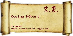 Kosina Róbert névjegykártya